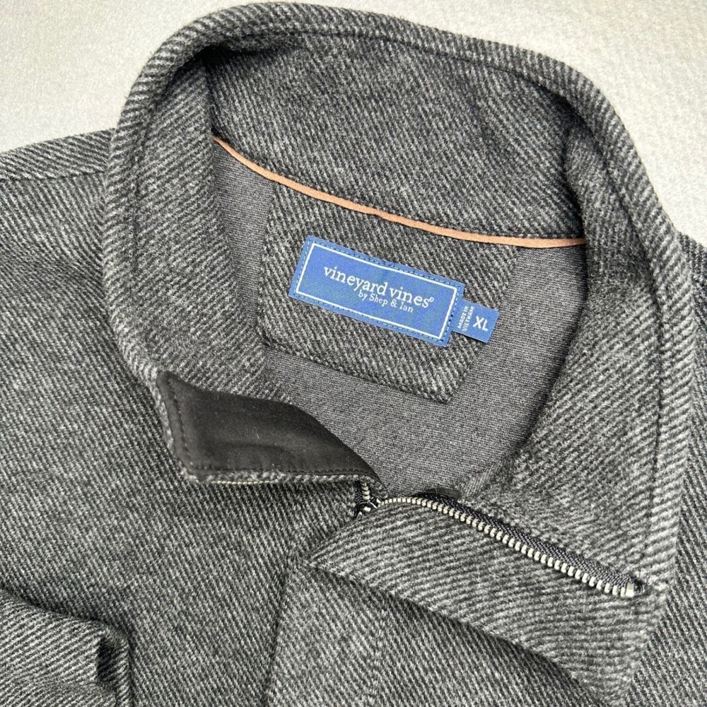 Vineyard Vines Pullover Mens XL Gray Textured Quarter Zip Mock Neck Stretch